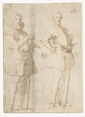 Twee studies van een staande officier by Peter Paul Rubens