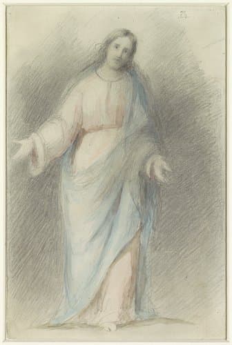 Staande Christus, met uitgespreide armen by Eduard von Heuss