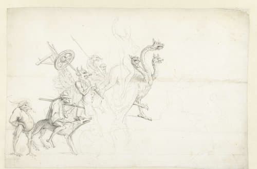 Groep fabelwezens by Cornelis Saftleven