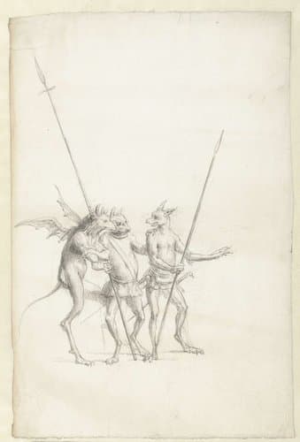 Studies voor de figuratie van spokerijen by Cornelis Saftleven