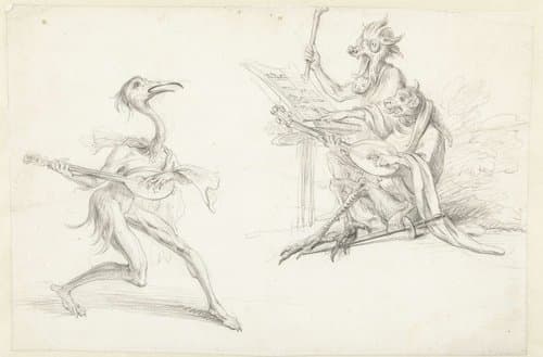 Studies voor de figuratie van spokerijen by Cornelis Saftleven