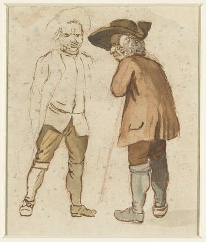 Twee oude boeren in gesprek by Elias Martin