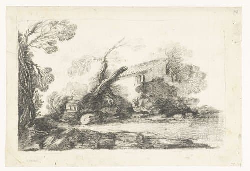 Landschap met boerenhuis by Cesare Gennari