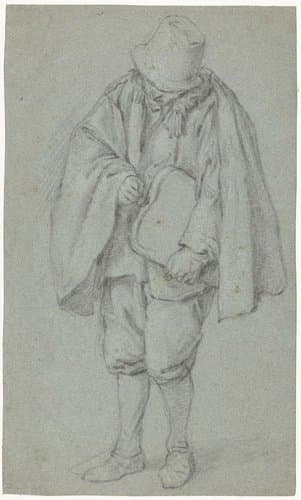 Spelende liereman by Adriaen van Ostade