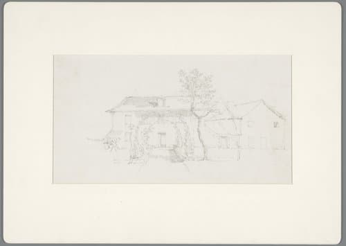 Landhuis met een berceau over het tuinpad by David Alphonse de Sandoz-Rollin