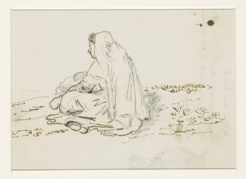 Meisje in een landschap met enkele geiten by David Alphonse de Sandoz-Rollin