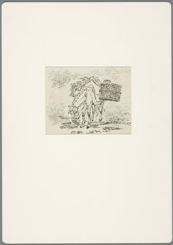 Grazend paard by David Alphonse de Sandoz-Rollin