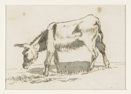 Grazende ezel, van links by David Alphonse de Sandoz-Rollin