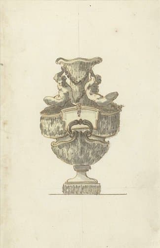 Monumentale siervaas met twee faunen by anonymous