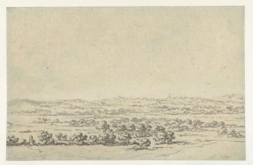 River Landscape, with a Tower in the Distance by Abraham Jansz Begeyn