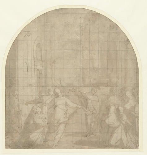 Heilige Dominicus en de ketterse vrouwen by Bernardino Poccetti