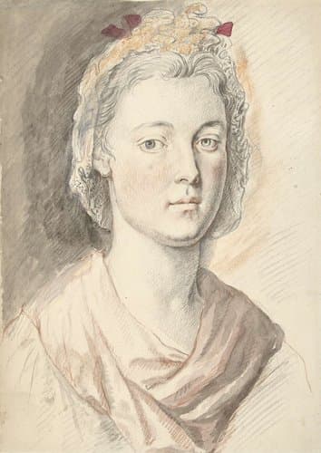 Portret van een jonge vrouw by anonymous