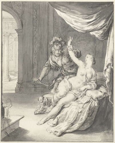 Tarquinius bedreigt Lucretia