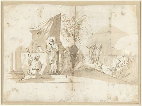 Laatste communie van een heilige by Pietro Testa