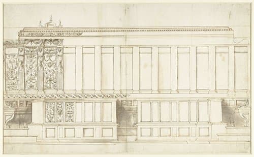 Ontwerp voor een koorgestoelte by Leone Leoni
