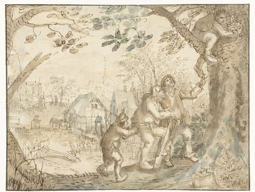 De nestuithaler by David Vinckboons