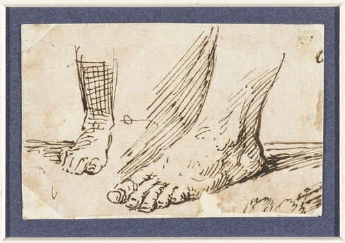 Twee studies van een voet by Guido Reni