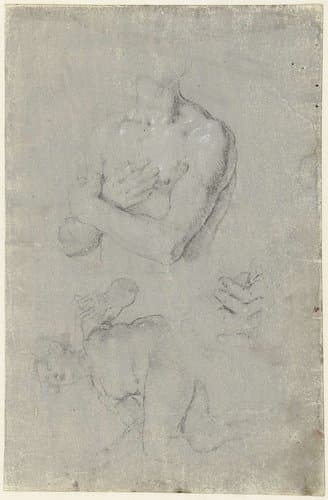 Schetsblad met figuren by Felice Brusasorci