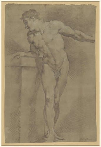 Studie van een staand mannelijk model by Pompeo Batoni