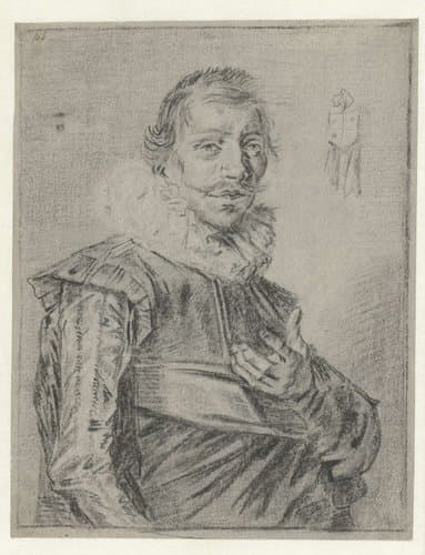 Portret van een jongeman met de hand vooruitgestoken by Frans Hals