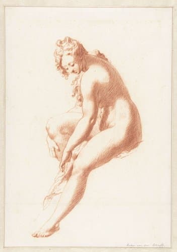 Zittend vrouwelijk naakt by Pieter van der Werff