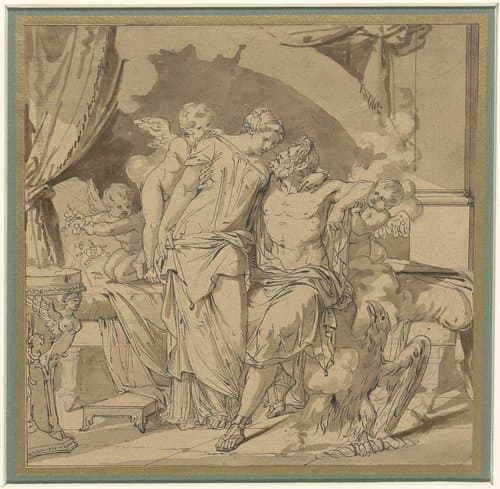 Jupiter en Juno in omarming by Jean François Bosio