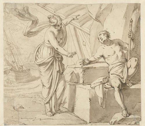 Minerva verschijnt aan Odysseus by anonymous