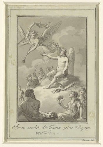Amor stuurt Fama weg om zijn verovering te verkondigen by Sigmund Ferdinand Ritter von Perger