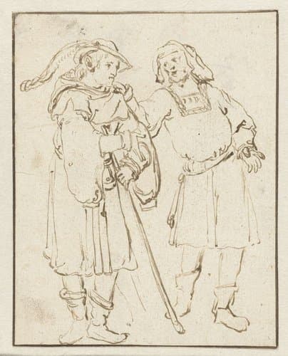 Twee mannen in 16de-eeuwse dracht by Pieter Cornelisz. Verbeeck