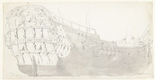 De spiegel van het Engelse schip James by Willem van de Velde (II)