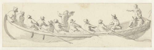 Engelse admiraalssloep by Willem van de Velde (II)