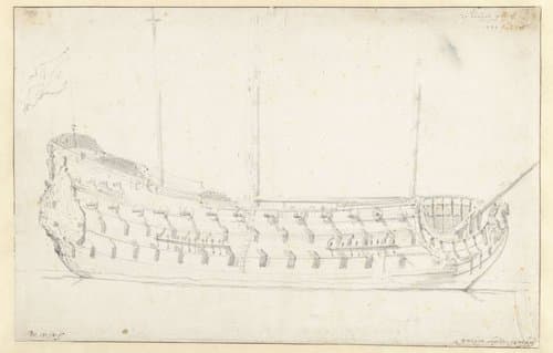 Het Engelse schip Royal Prince by Willem van de Velde (II)
