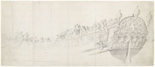 Het Hollandse oorlogsschip St. Catharina by Willem van de Velde (II)