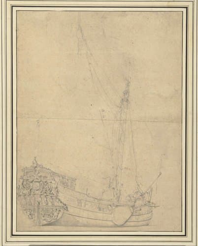 Deens koninklijk jacht by Willem van de Velde (I)