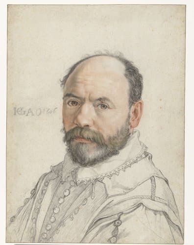 Portret van Pierre Francheville (Francavilla) by Hendrick Goltzius