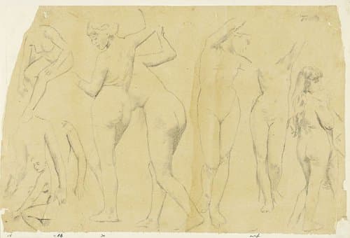 Negen studies naar vrouwelijk naakt by Henri Fantin-Latour