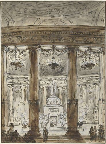 Interieur van een mausoleum by Charles Michel-Ange Challe