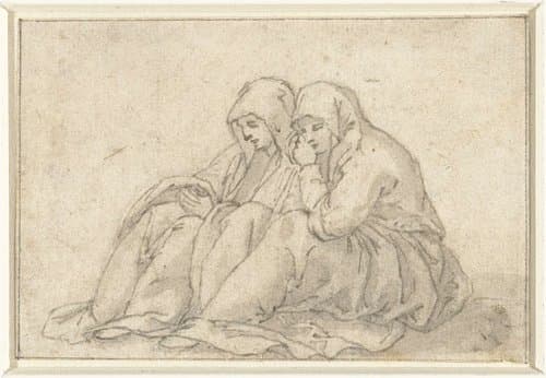 Twee op de grond zittende by anonymous