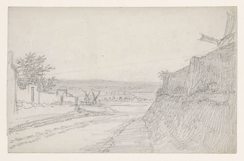 Gezicht op de Seine-vlakte; rechts het escarpement van de Butte by Georges Michel
