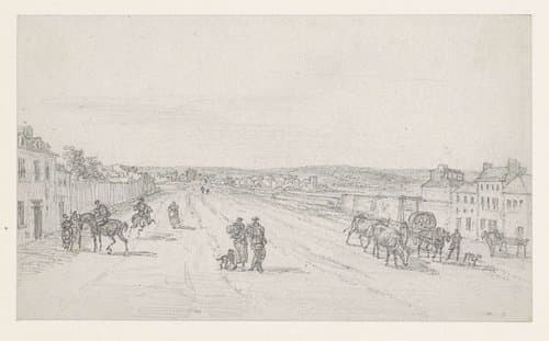 Landweg naar de stad by Georges Michel