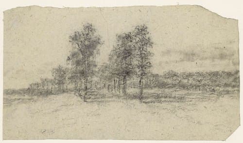 Weg met bomen by Georges Michel
