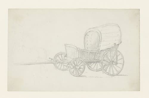 Huifkar van tenen gevlochten by Georges Michel