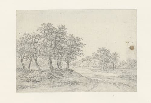 Landweg met boerderij in het verschiet by Georges Michel