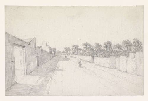 Landweg tussen muren by Georges Michel