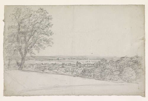 Straat met huizen aan weerszijden by Georges Michel