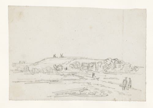 Gezicht op een heuvel by Georges Michel
