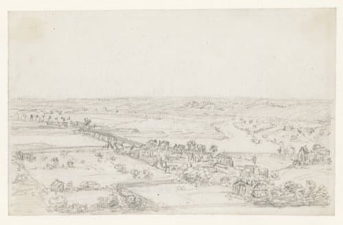 Onvoltooide schets van een heuvellandschap by Georges Michel