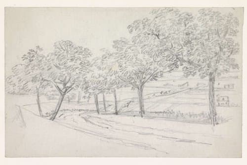 Weg tussen beboomde hellingen by Georges Michel