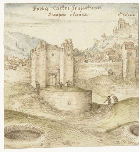 Gesloten poort tot het kasteel (Alhambra) te Granada
