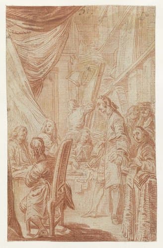 Interieur van een notaris- of loterijkantoor
